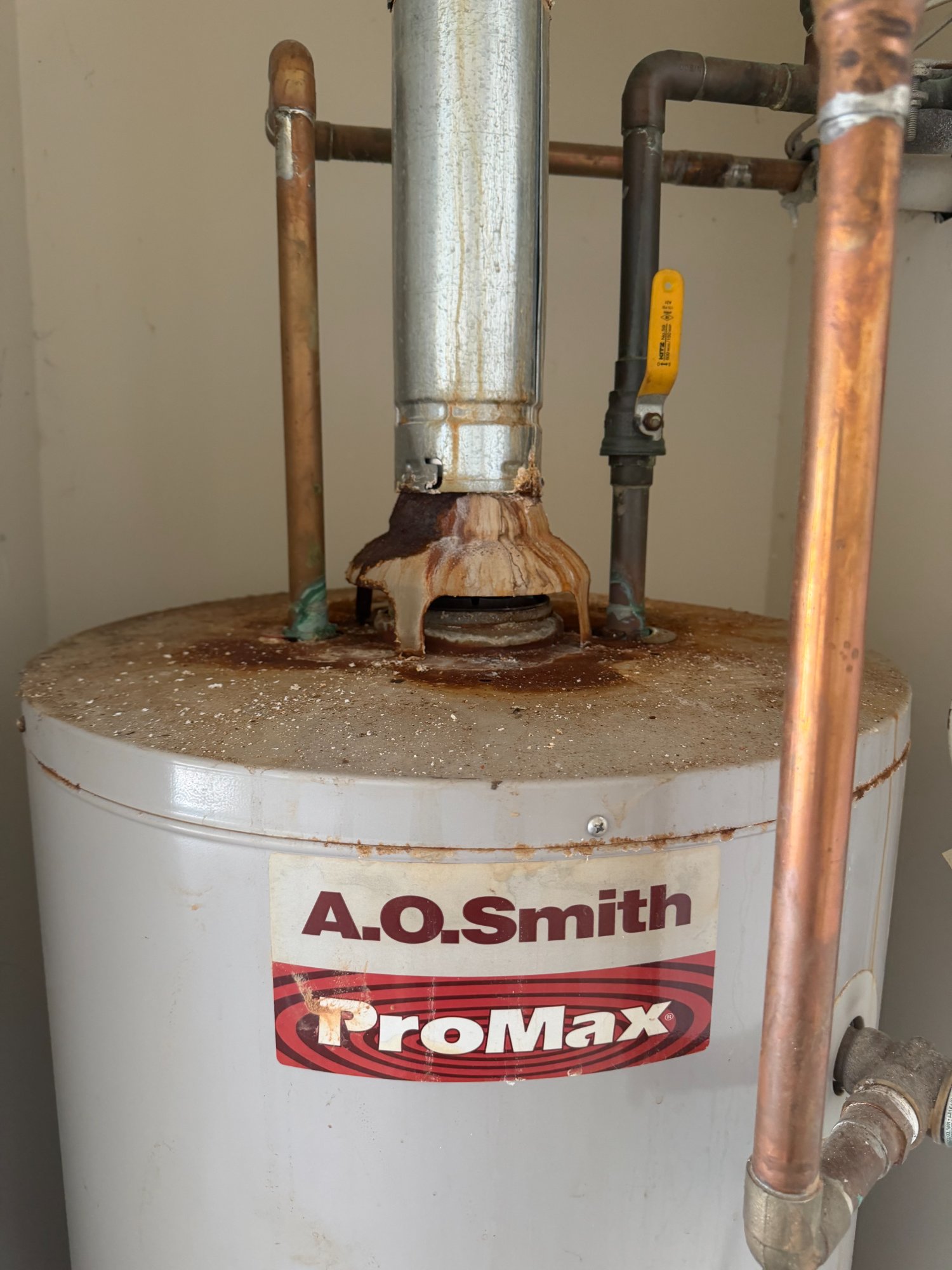 Water Heater Replacement - Old Corroded Unit